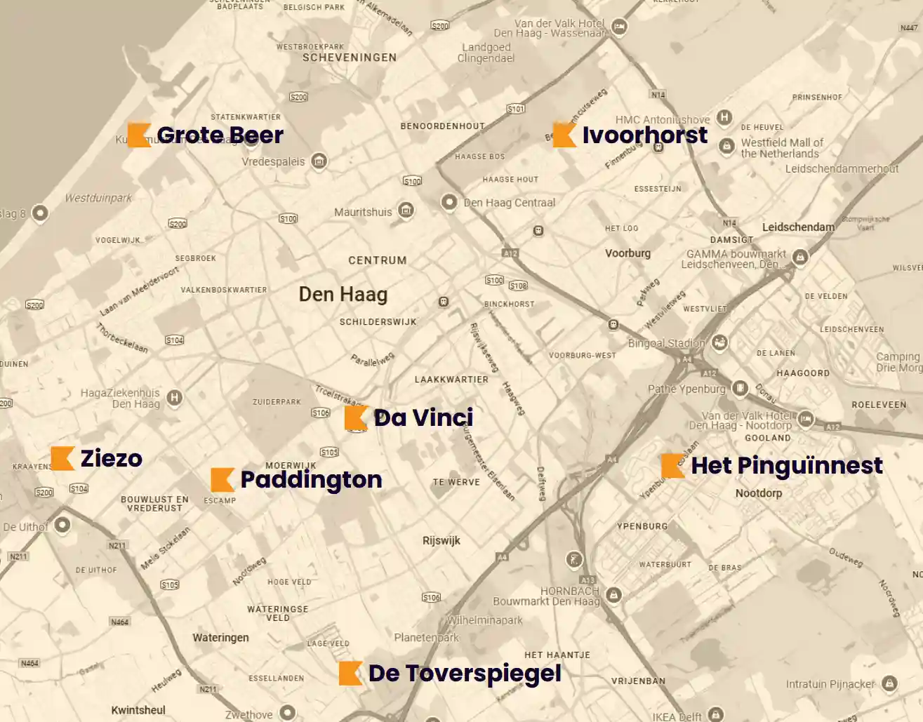 Kaart Met Gro Up Locaties Voor De Ouder En Kindochtenden
