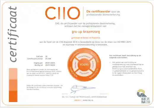 gro-up kraamzorg certificaat ISO 9001